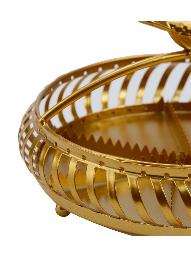 Excefore حامل لفائف البعوض، حامل لفائف بعوض محمول، حامل لفائف بخور بمقبض دائري مقاوم للحريق ومضاد للحروق لحارق البخور للمنزل، في الهواء الطلق (قفص طائر ذهبي) - Image 2