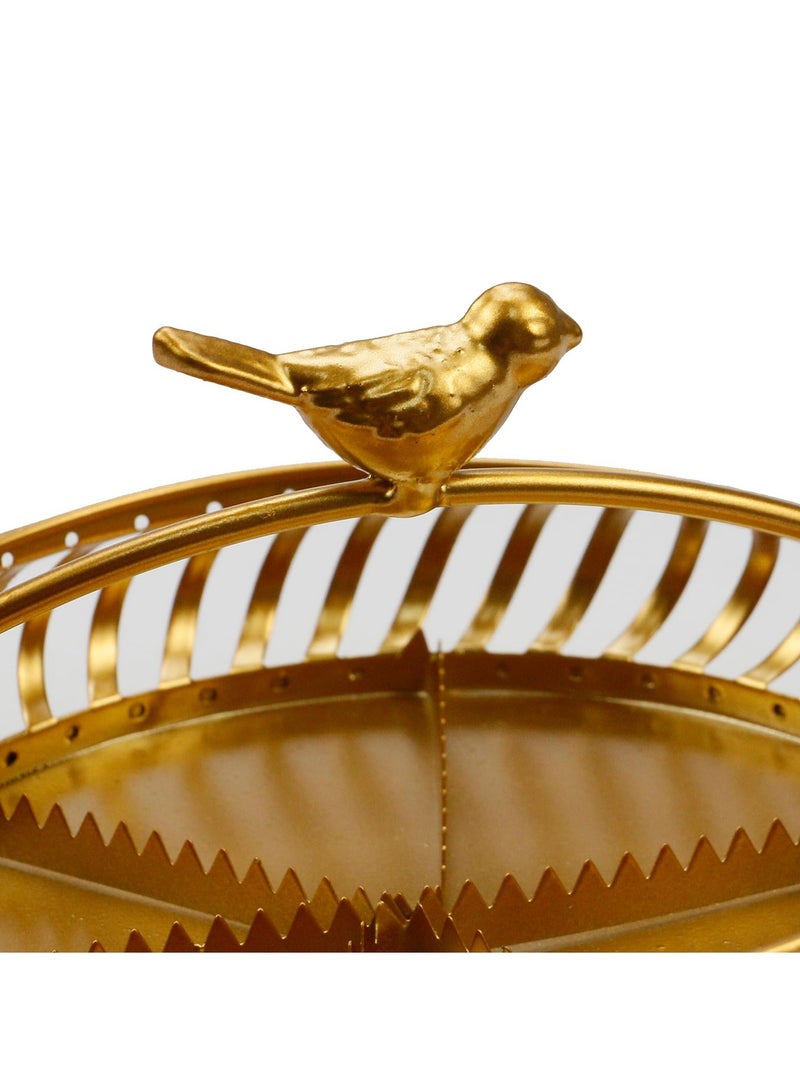 Excefore حامل لفائف البعوض، حامل لفائف بعوض محمول، حامل لفائف بخور بمقبض دائري مقاوم للحريق ومضاد للحروق لحارق البخور للمنزل، في الهواء الطلق (قفص طائر ذهبي) - Image 3