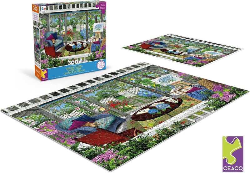 Ceaco - Tracy Flickinger - Summer Gazebo - Oversized 300 Piece Jigsaw Puzzle - Image 5