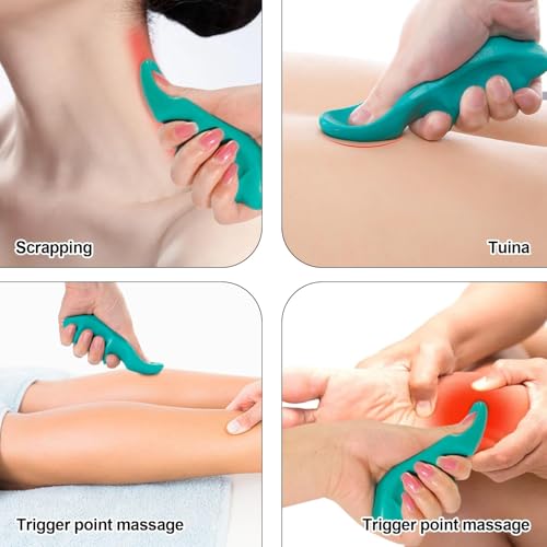 MTRoyaldia Manual Trigger Point Massage Tool and Thumb Saver for Full Body Deep Tissue Massage, Set Include 1 Green Thumb Protector Tool 1 Palm Urchin Massage Tool Hand Held 4-Legged Massage Knobs - Image 4