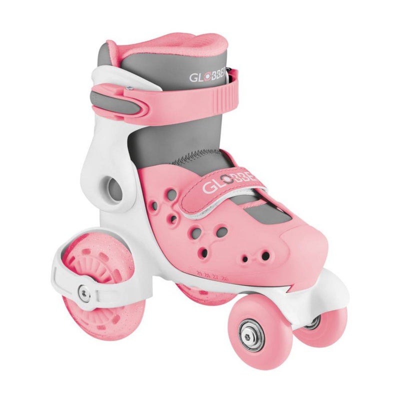 Globber Learning Adjustable Quad Skates (EU 26-29, Pink/Grey)