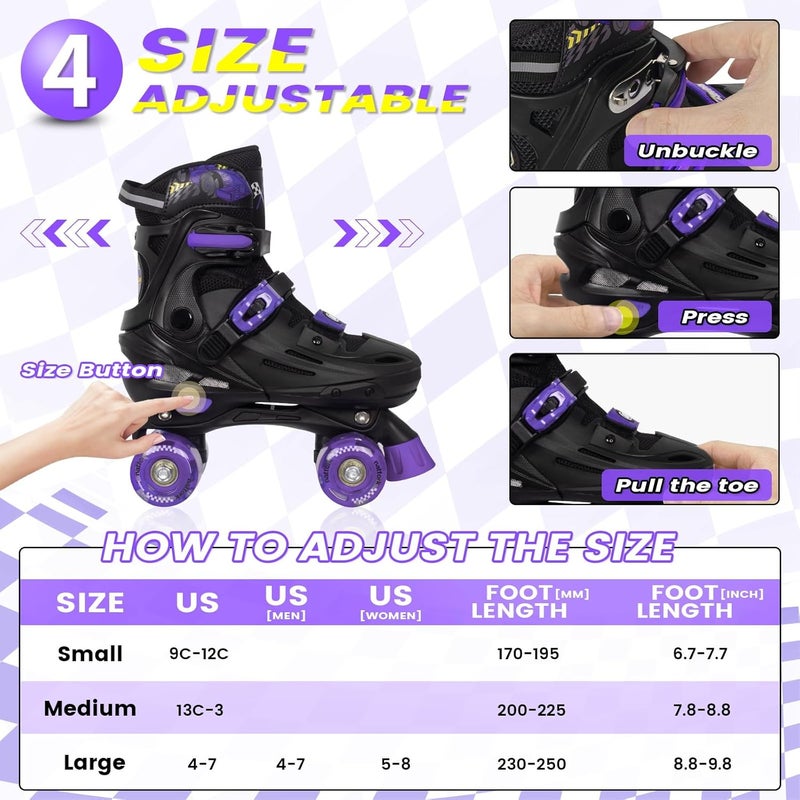Nattork Adjustable Roller Skates for Kids - Cool Racing Car Design for Ages 4-16 - Image 5