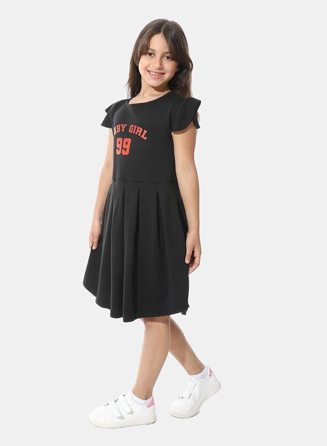 Red Circle Front Printed Dress g01 - Image 2