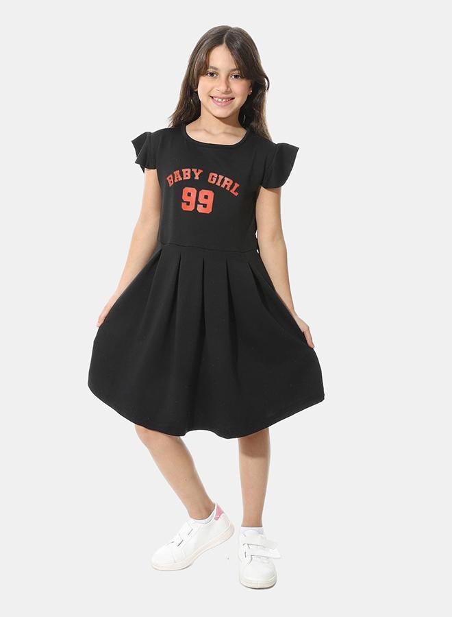 Red Circle Front Printed Dress g01 - Image 1