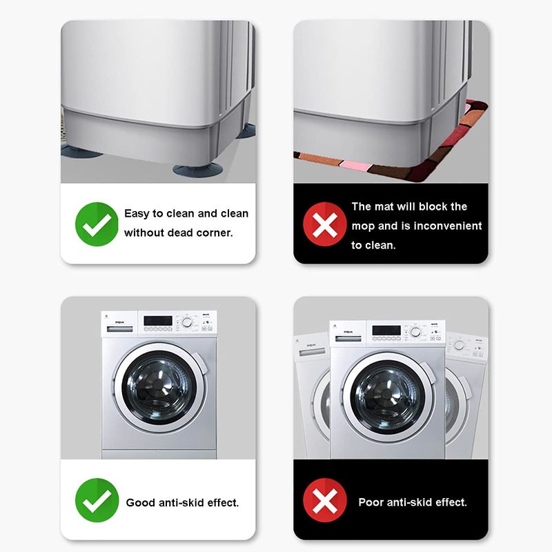 H-Home Washing Machine Anti Vibration Pads, Shock and Noise Cancelling Washing Machine Support, Washing Machine Feet Stabilizer, Washer Antivibration Pads, Washer & Dryer Pedestals(8PCS) - Image 5