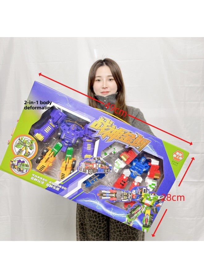 Chenghai Children's Oversized Box Deformed Assembled Mecha Robot Boy Toys Suit Stall Toys Gifts-Color:Space Hero Mask (touch And Light Up)  - Image 4