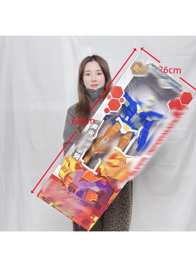 Chenghai Children's Oversized Box Deformed Assembled Mecha Robot Boy Toys Suit Stall Toys Gifts-Color:Space Hero Mask (touch And Light Up)  - Image 5