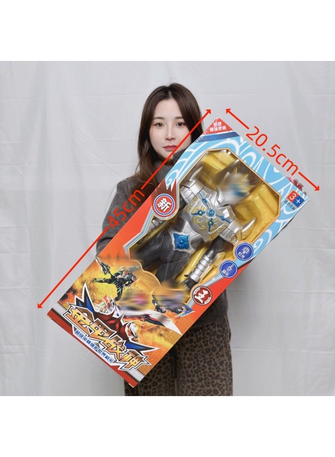 Chenghai Children's Oversized Box Deformed Assembled Mecha Robot Boy Toys Suit Stall Toys Gifts-Color:Space Hero Mask (touch And Light Up)  - Image 3