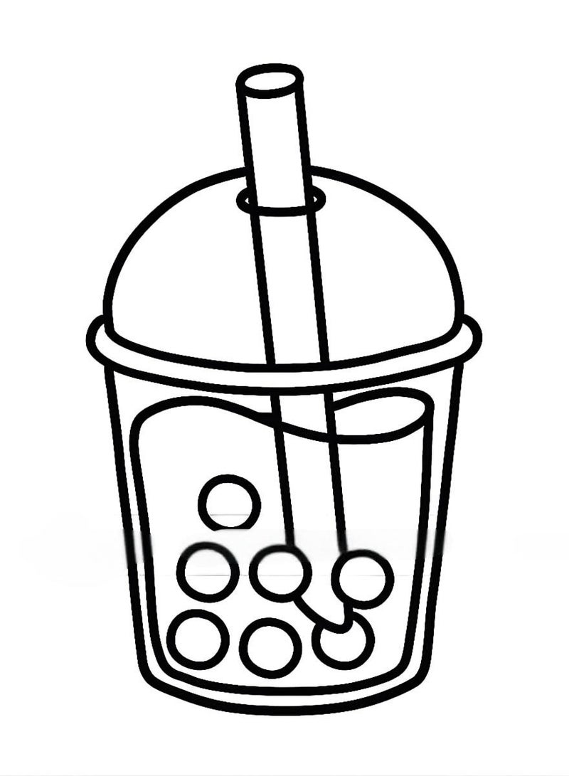 موموسو الطعام المشروبات والحلويات كتاب التلوين للبالغين والأطفال جريئة وسهلة تصاميم بسيطة وكبيرة للاسترخاء تتميز بمجموعة متنوعة من الأطعمة المشروبات الحلويات والفواكه - Image 5