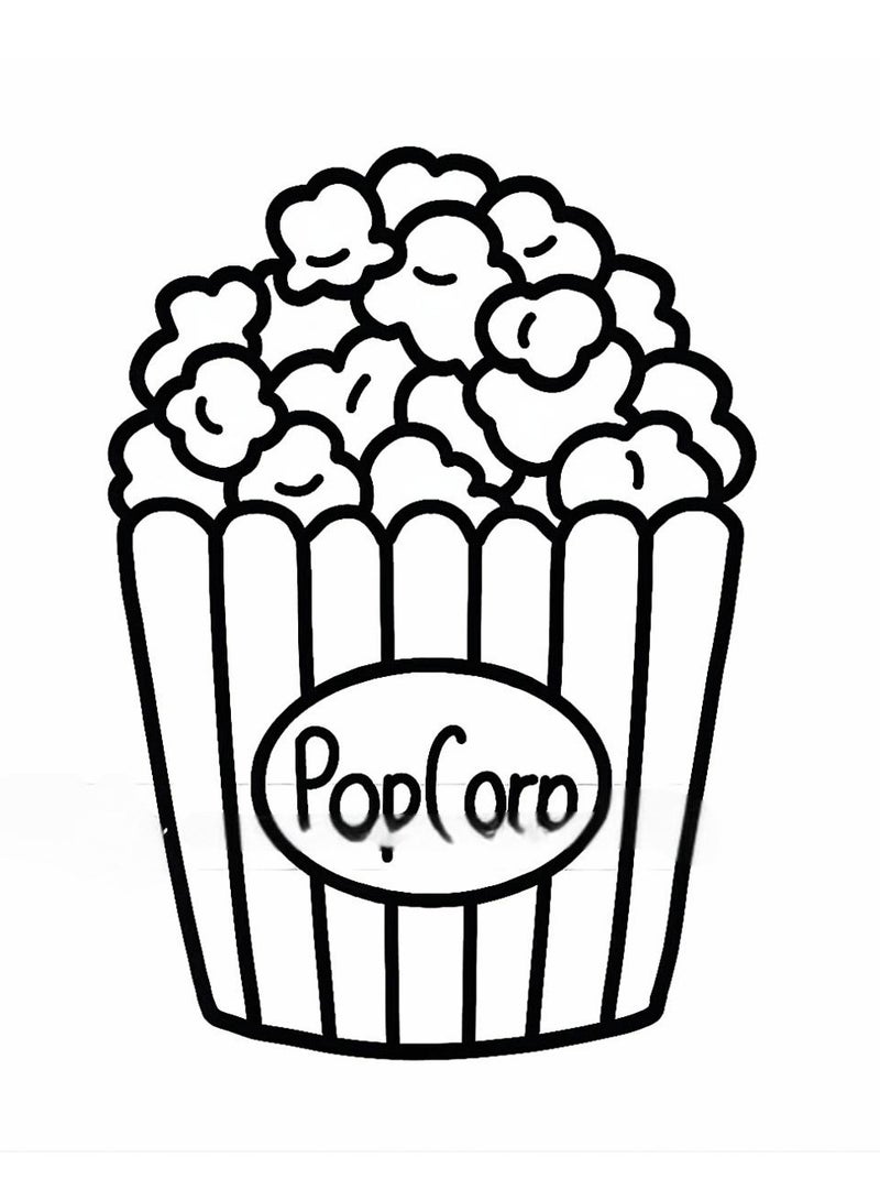 موموسو الطعام المشروبات والحلويات كتاب التلوين للبالغين والأطفال جريئة وسهلة تصاميم بسيطة وكبيرة للاسترخاء تتميز بمجموعة متنوعة من الأطعمة المشروبات الحلويات والفواكه - Image 4