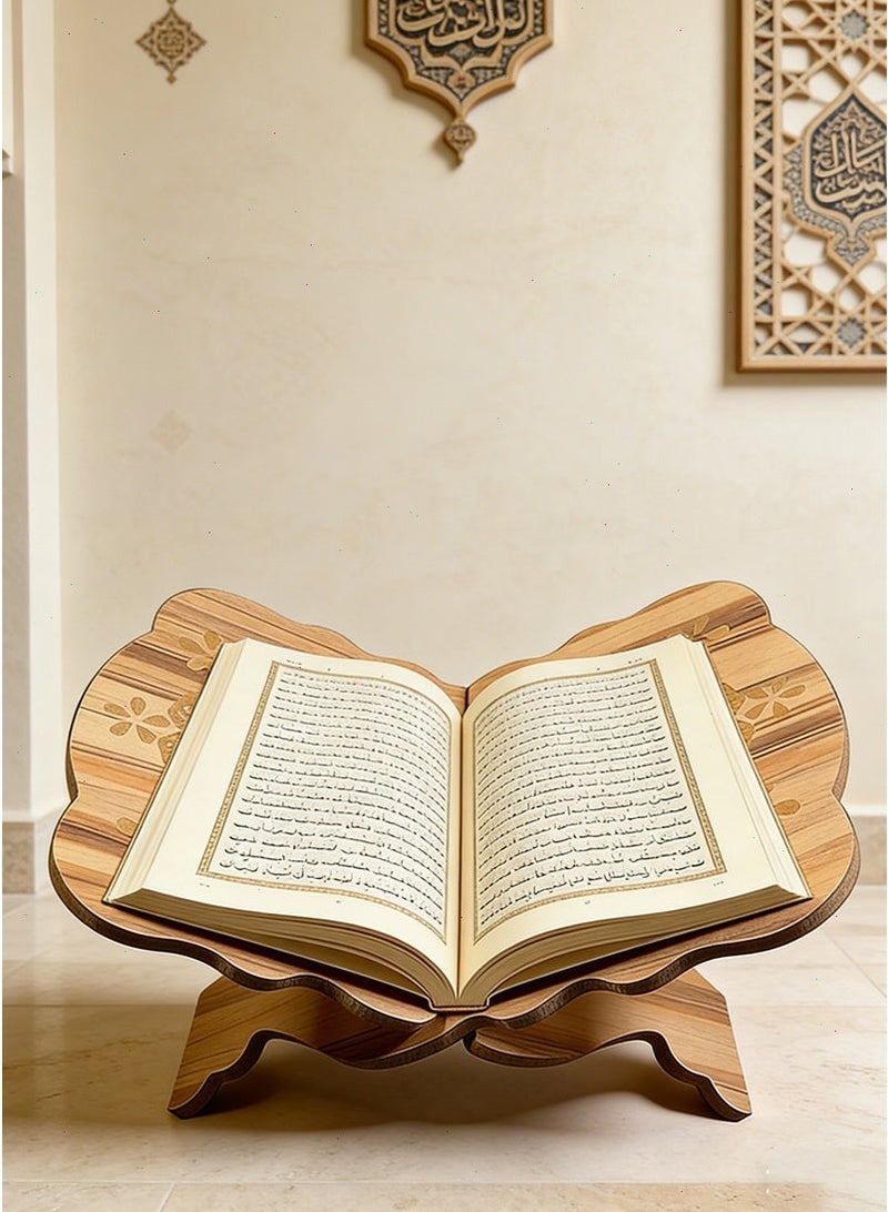 Quran Holder Stand - Premium Wooden Quran Display Holder with Intricate Details, Ideal Ramadan & Eid Gift for Islamic Worship & Reading - Image 5