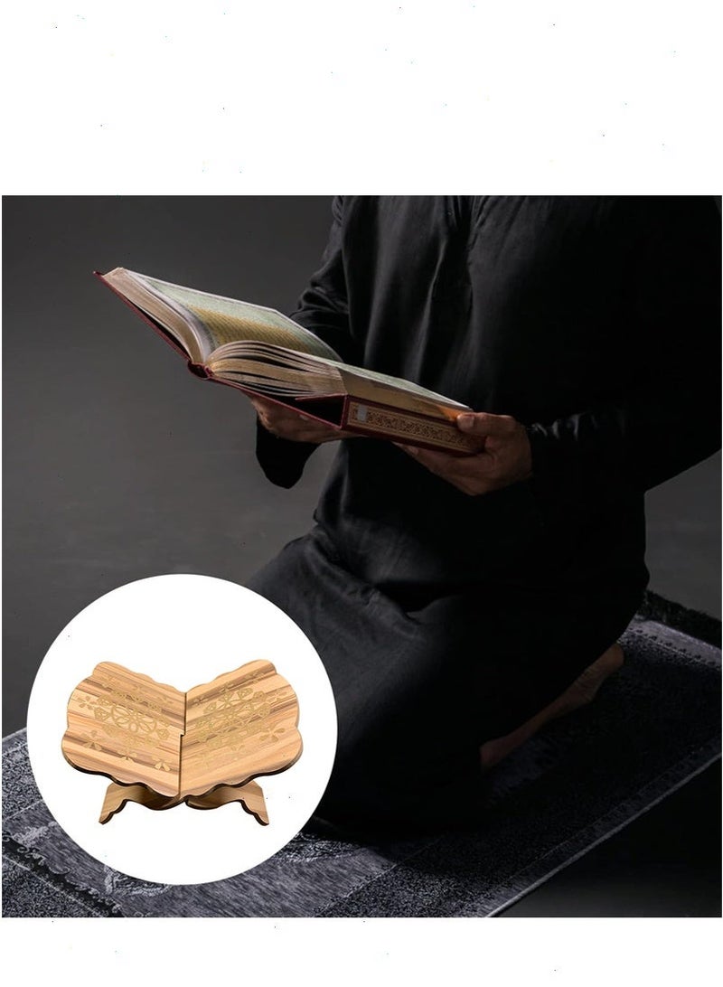 Quran Holder Stand - Premium Wooden Quran Display Holder with Intricate Details, Ideal Ramadan & Eid Gift for Islamic Worship & Reading - Image 4