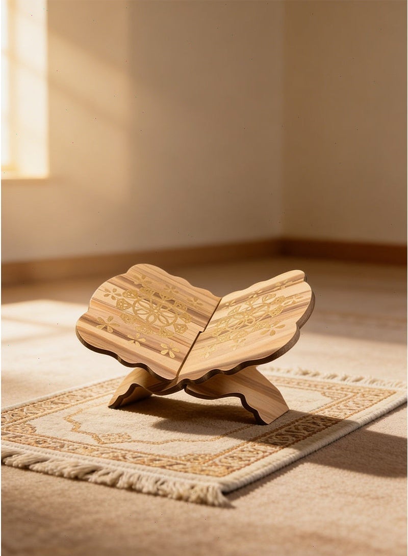 Quran Holder Stand - Premium Wooden Quran Display Holder with Intricate Details, Ideal Ramadan & Eid Gift for Islamic Worship & Reading - Image 3