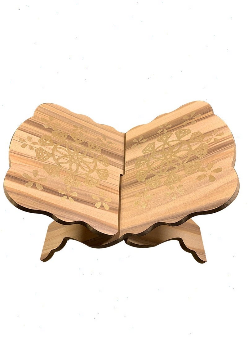 Quran Holder Stand - Premium Wooden Quran Display Holder with Intricate Details, Ideal Ramadan & Eid Gift for Islamic Worship & Reading - Image 2