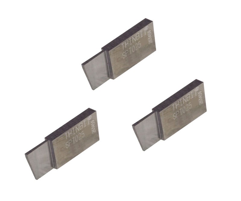 LITTLEBIT 3 Pack SPT025D2 THINBIT 'S' Series Parting Insert, Uncoated Carbide for Steel, cast Iron and Stainless Steel with Interrupted cuts - Image 1