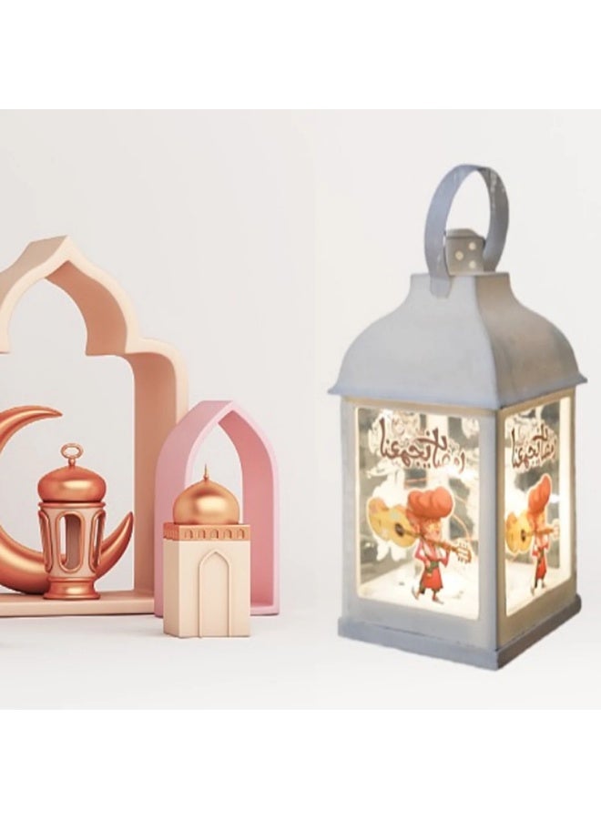 Whynot 🏮 whynot Ramadan LED Lantern with Handle – Modern Islamic Decoration (White) - Image 2