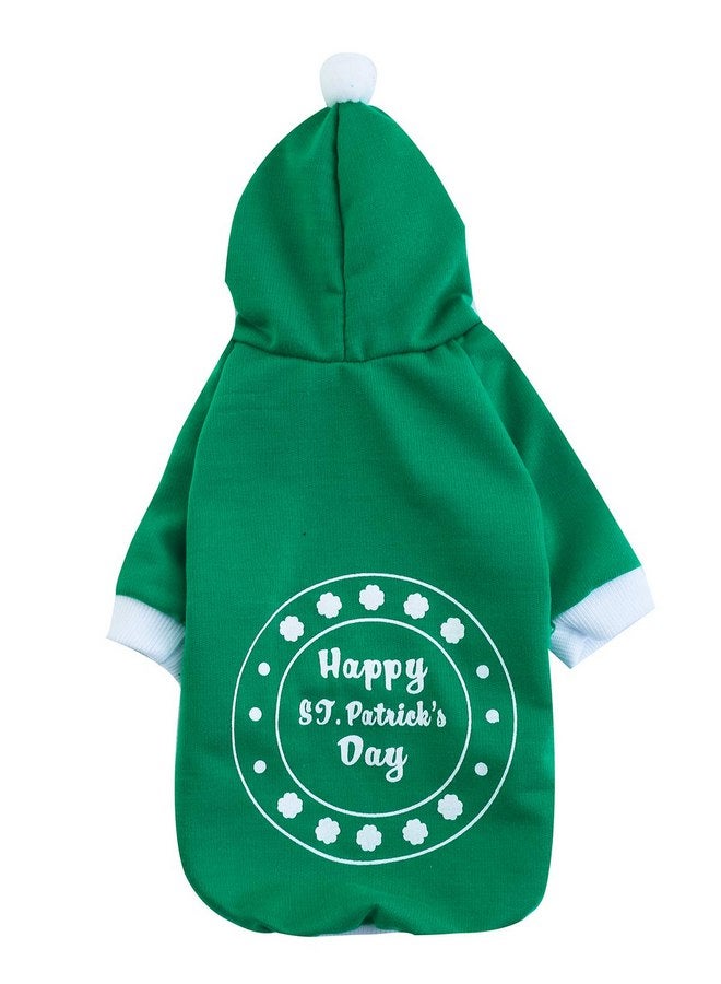 Impoosy St Patrick's Day Pet Dog Hoodies Funny Clover Shirt Cute Puppy Costume Clothes for Small Medium Dogs Cats Pets (M)