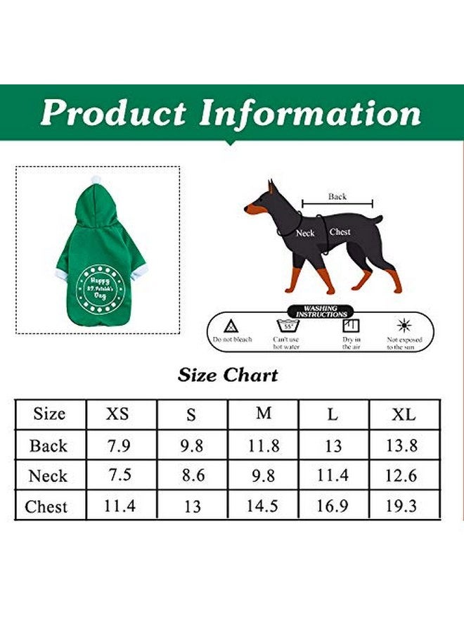Impoosy St Patrick's Day Pet Dog Hoodies Funny Clover Shirt Cute Puppy Costume Clothes for Small Medium Dogs Cats Pets (M)