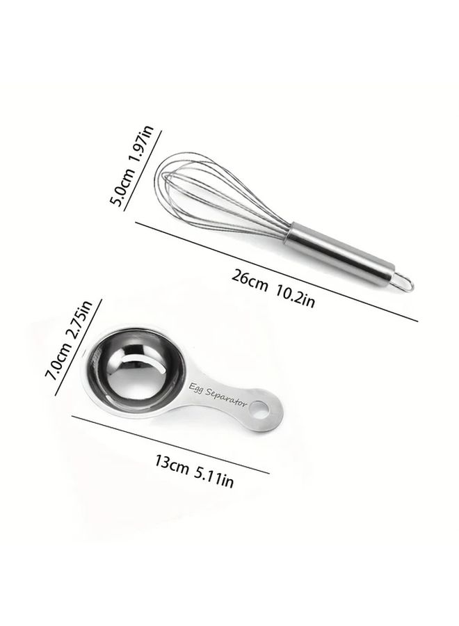 1 2 3 Pieces Silver Stainless Steel Egg Separator Set - Image 4