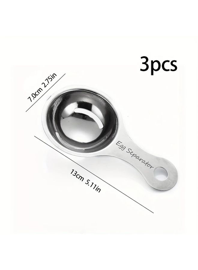 1 2 3 Pieces Silver Stainless Steel Egg Separator Set - Image 5