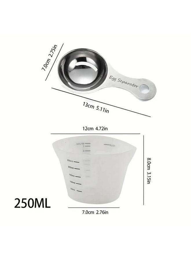 1 2 3 Pieces Silver Stainless Steel Egg Separator Set - Image 3