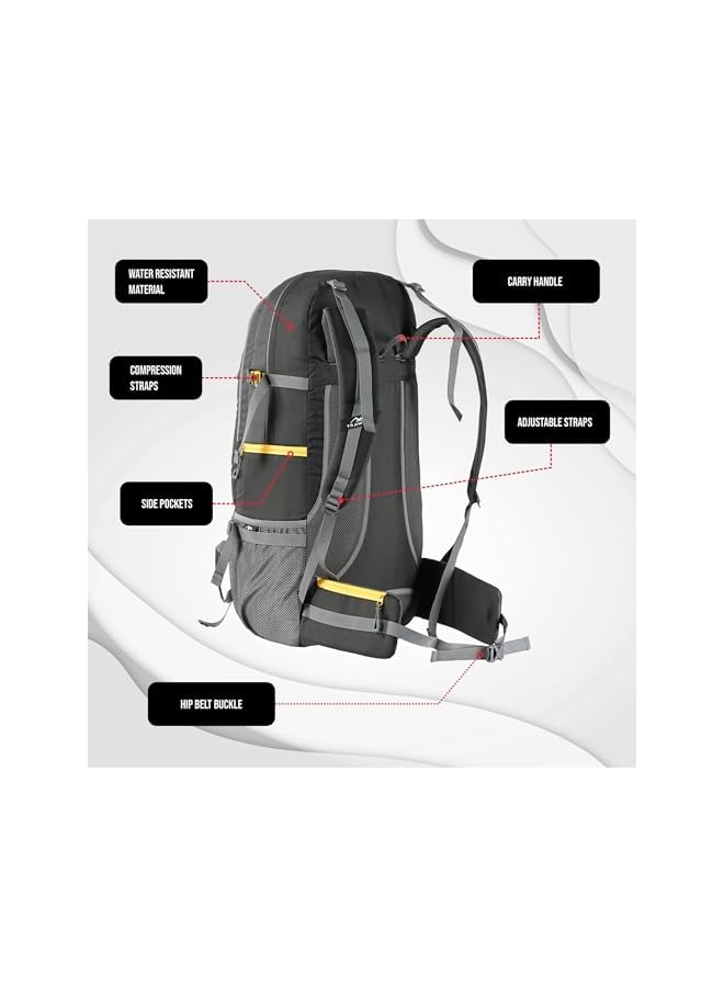 Trawoc Invictus 60L Travel Backpack Hiking Trekking Bag Camping Rucksack For Men & Women With Rain Cover/Shoe Compartment Mhk003, 3 Year Warranty - Image 4