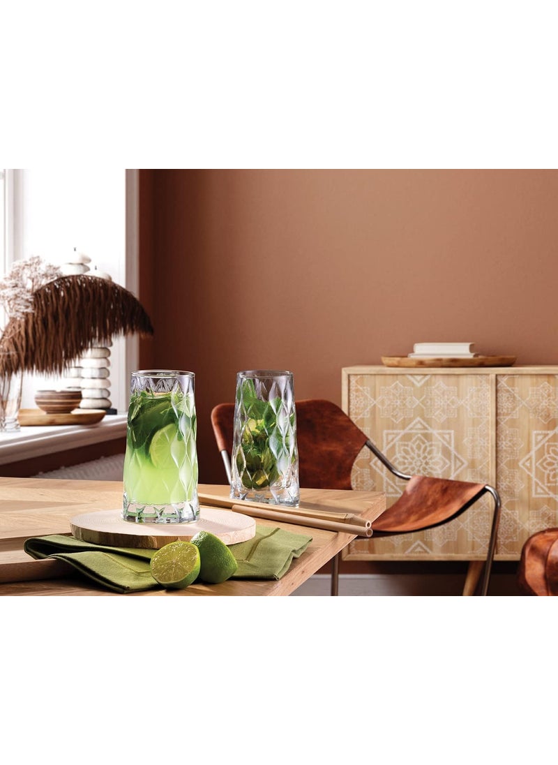 BLISS START BLISS START Transparent Leafy Glasses in Set of 6 Pcs Perfect fit for WaterJuice Highball Glass Water Juice Glasses Ice American Coffee Cup Juice Cup Cold Beverage CupGlass Cup  - Image 3