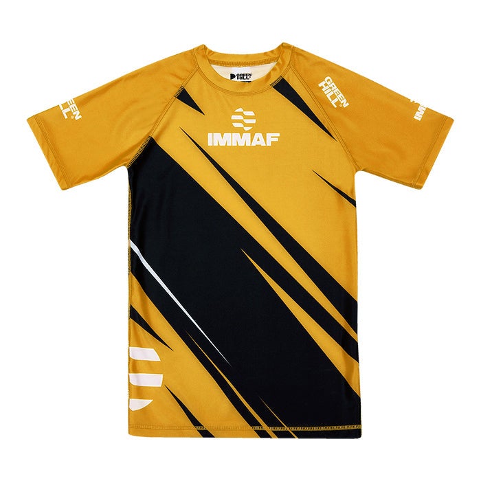 GREEN HILL Rash Guard IMMAF Approved - Black/Gold - Image 3