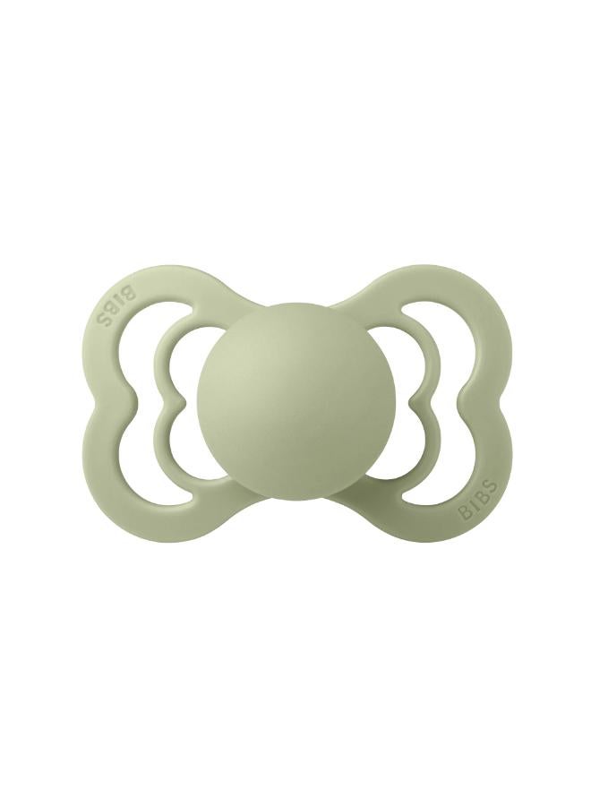 BIBS Supreme Pacifier - Size 2 6-18 months - Silicone â€“ Sage - 1 pc - Image 2