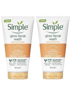 simple 2 Pcs Simple Glow  Facial Wash Protect ‘N’ Glow 150 ml  - Image 1
