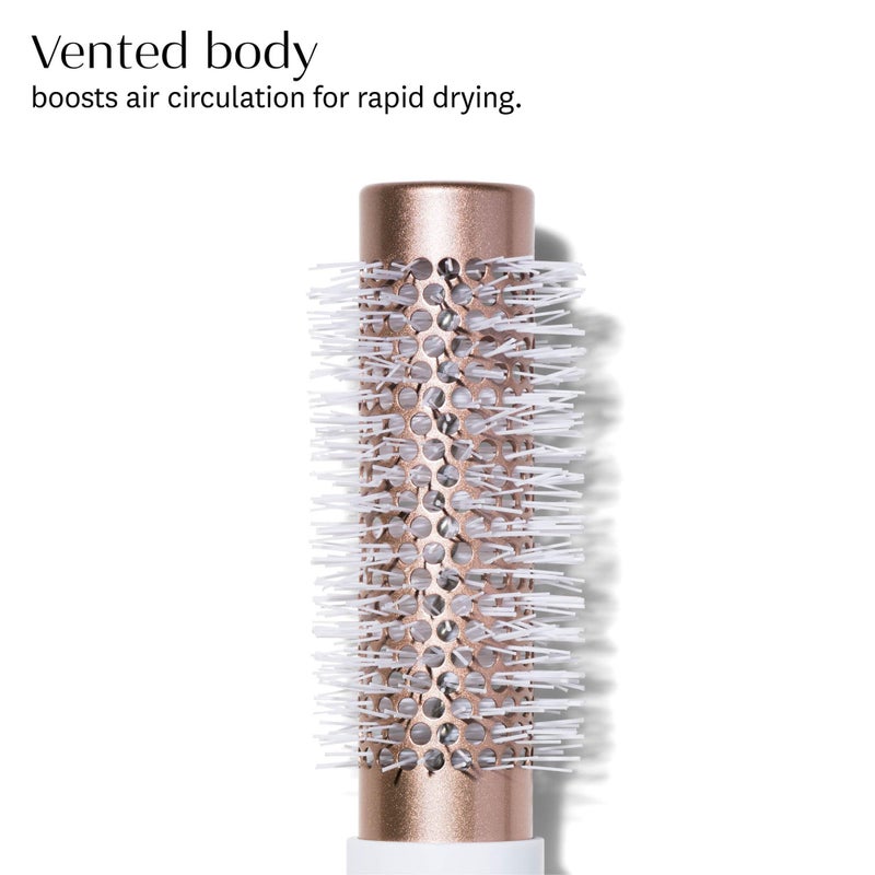 T3 - Volume Round Hair Brush Ceramic-Coated Barrel Vented Round Brush for Blow Drying Heat Resistant Bristles, White/Rose Gold - Image 3