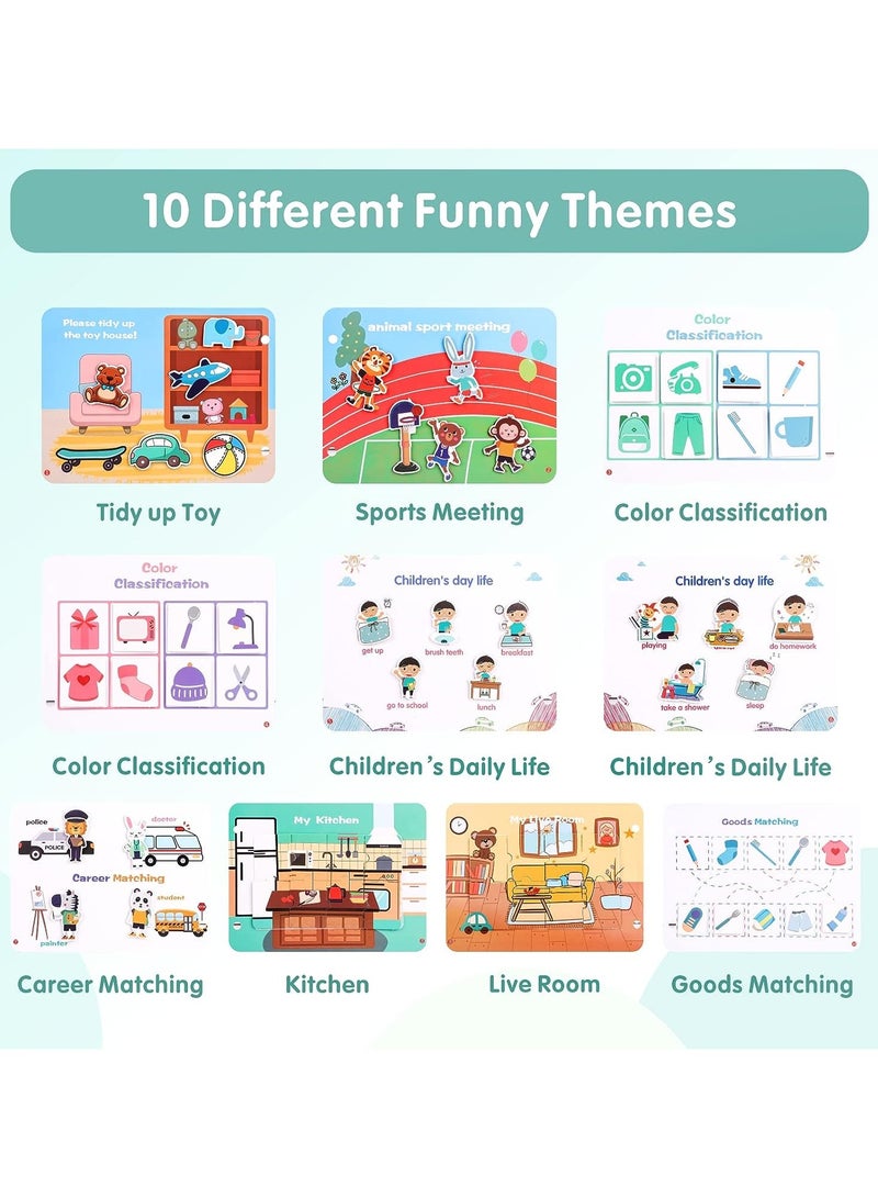 ORiTi كتاب هادئ للأطفال الصغار، كتاب مونتيسوري المحمول المحمول 4-6، ألعاب تعليمية مبكرة مقاومة للماء وقابلة لإعادة الاستخدام، ألعاب تعليمية لمرحلة ما قبل المدرسة - Image 2