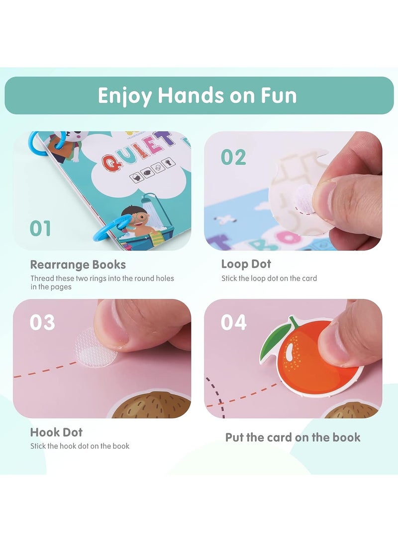 ORiTi كتاب هادئ للأطفال الصغار، كتاب مونتيسوري المحمول المحمول 4-6، ألعاب تعليمية مبكرة مقاومة للماء وقابلة لإعادة الاستخدام، ألعاب تعليمية لمرحلة ما قبل المدرسة - Image 5