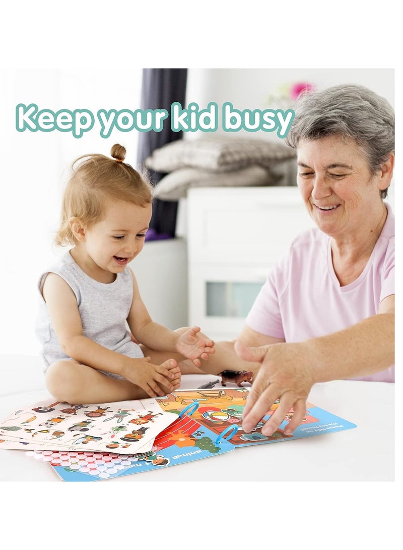 ORiTi كتاب هادئ للأطفال الصغار، كتاب مونتيسوري المحمول المحمول 4-6، ألعاب تعليمية مبكرة مقاومة للماء وقابلة لإعادة الاستخدام، ألعاب تعليمية لمرحلة ما قبل المدرسة - Image 4