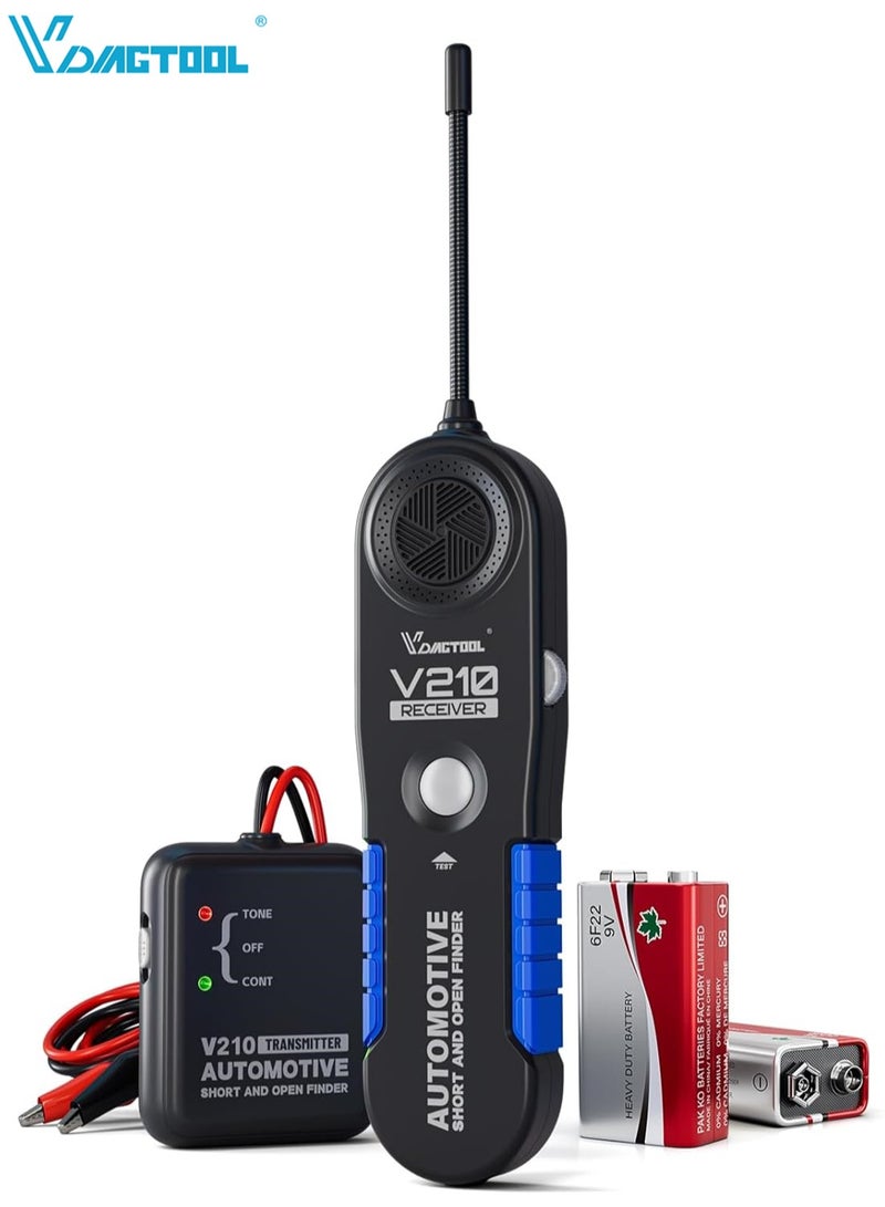 Vdiagtool جهاز تتبع الأسلاك V210 للسيارات - كاشف الدوائر الكهربائية المفتوحة والقصيرة - كاشف عطل كابل - متتبع الأسلاك الكهربائية DC 6-42V - Image 1