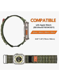 Dado Sport Nylon Fabric Band Compatible with Apple Watch 8 Ultra | 8 | 7 | 6 | 5 | 4 | 3 | SE,49mm 45mm 44mm 42mm for Men, Woven Loop Designed Straps for iWatch Series  - Image 3