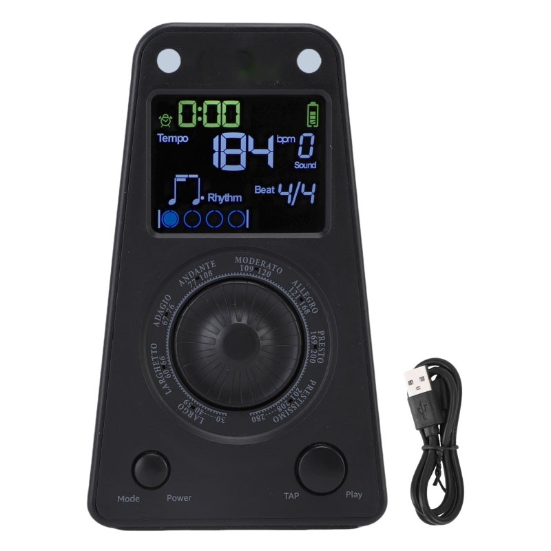 Meideal Digital Metronome with 10 Built-in Beat Tones - Versatile Rhythm Selection for Piano and Violin - Accurate Tempo Tapping Electronic Metronome for Guitar and Ukulele Practice - Image 1