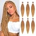 Dorsanee Honey Blonde Braiding Hair Pre Stretched 20 Inch 6 Packs Braiding Hair Extensions for Crochet Box Braids Twists Locs Hair Itch Free Soft Yaki Texture Hot Water Setting (20inch,#27) - Image 2