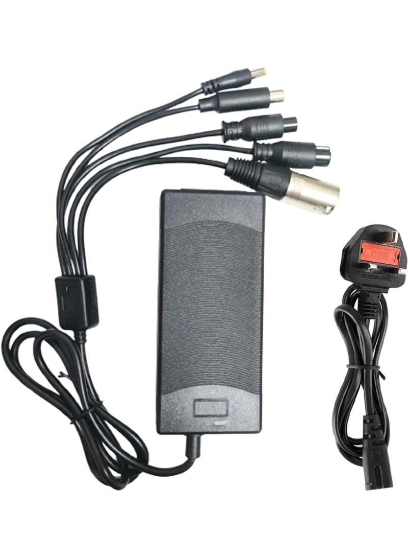 KOWVOWZ Electric Scooter Charger, Electric Scooter Charger, Mobility Scooter Charger, Fast Battery Charger (5 Plugs) Universal for Ebike Battery Charger Fast Charger for Li-ion Battery  - Image 1