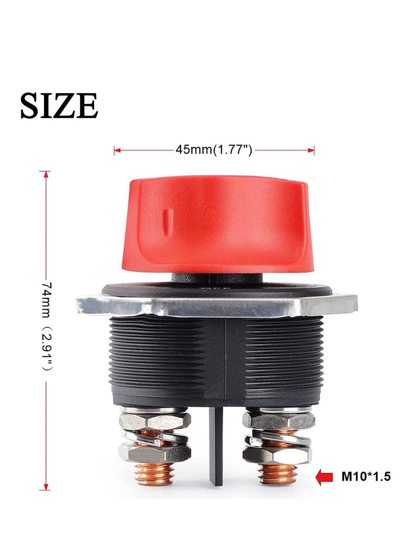 Captaintech Heavy-Duty Battery Disconnect Switch for Marine, RV, Truck, ATV, and Car - Waterproof 12-32V DC Isolator Kill Switch, 300A Continuous, 450A Peak Current. - Image 2