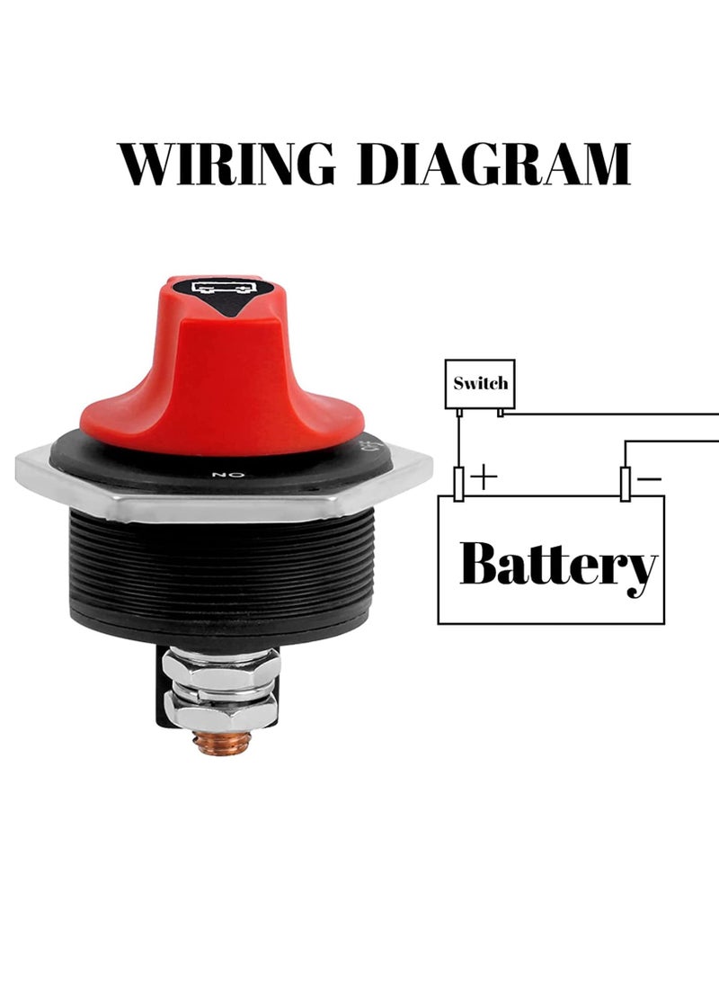 Captaintech Heavy-Duty Battery Disconnect Switch for Marine, RV, Truck, ATV, and Car - Waterproof 12-32V DC Isolator Kill Switch, 300A Continuous, 450A Peak Current. - Image 4