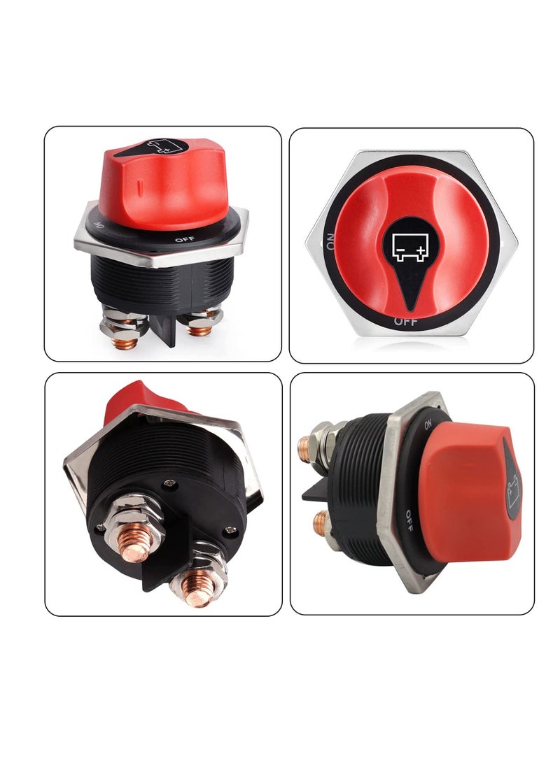 Captaintech Heavy-Duty Battery Disconnect Switch for Marine, RV, Truck, ATV, and Car - Waterproof 12-32V DC Isolator Kill Switch, 300A Continuous, 450A Peak Current. - Image 3