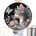 FONNUY Funny Cat Floral Embroidery Kit Cross Stitch Kits for Beginners Handmade Crafts with Printed Patterns for Beginner Adults Easy to Follow Color Thread Needlework 8 Hoop Radiant Cat - Image 2