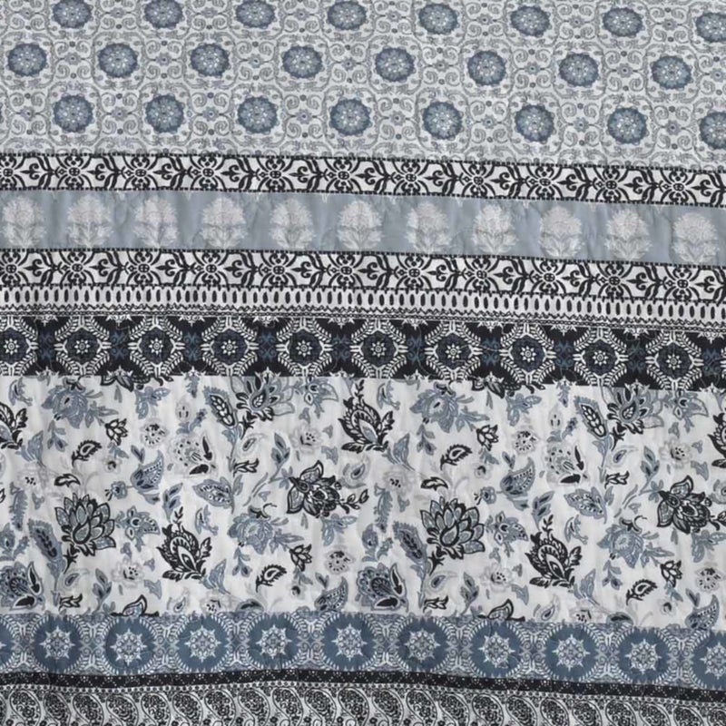 Stone Cottage - Twin Quilt Set, Reversible Cotton Bedding with Matching Sham, Block Print Bedding Set (Bexley Light Blue, Twin) - Image 5