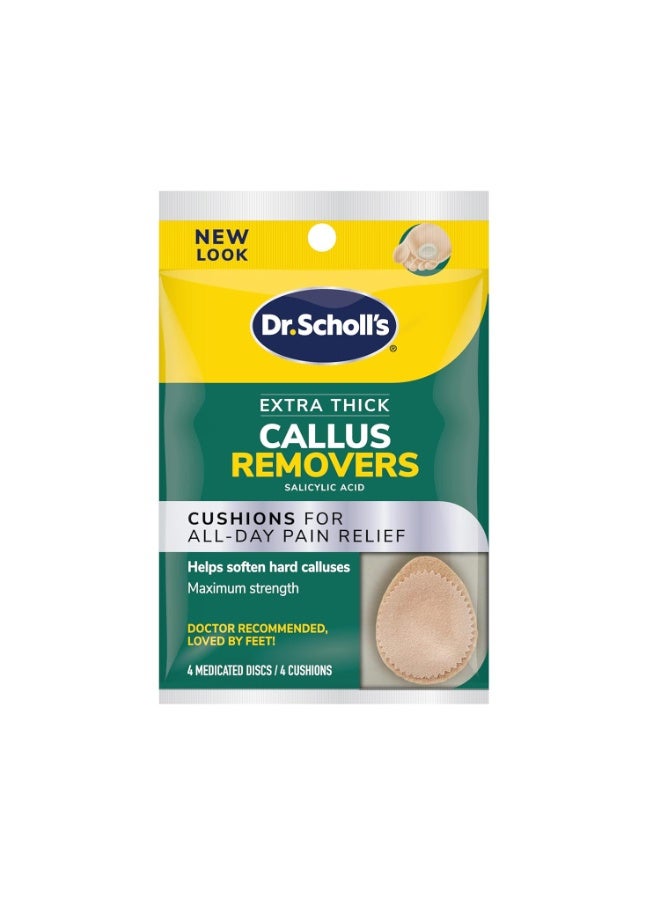 Dr. Scholl's Extra Thick Callus Remover, 4ct // Helps Soften Hard Calluses and Cushions for All-Day Pain Relief