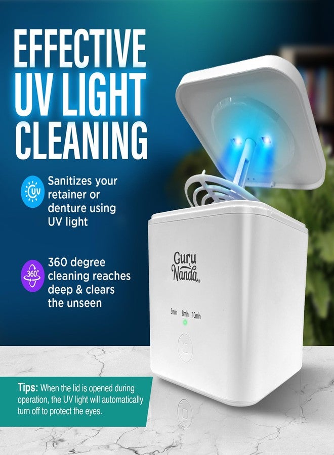 GuruNanda Retainer & Aligner Cleaning Pod for Retainers, Dentures, Mouthguards, Aligners, & Jewelry, 3 Modes, 45kHz Ultrasonic Retainer Cleaner, 190 ml capacity - Image 2