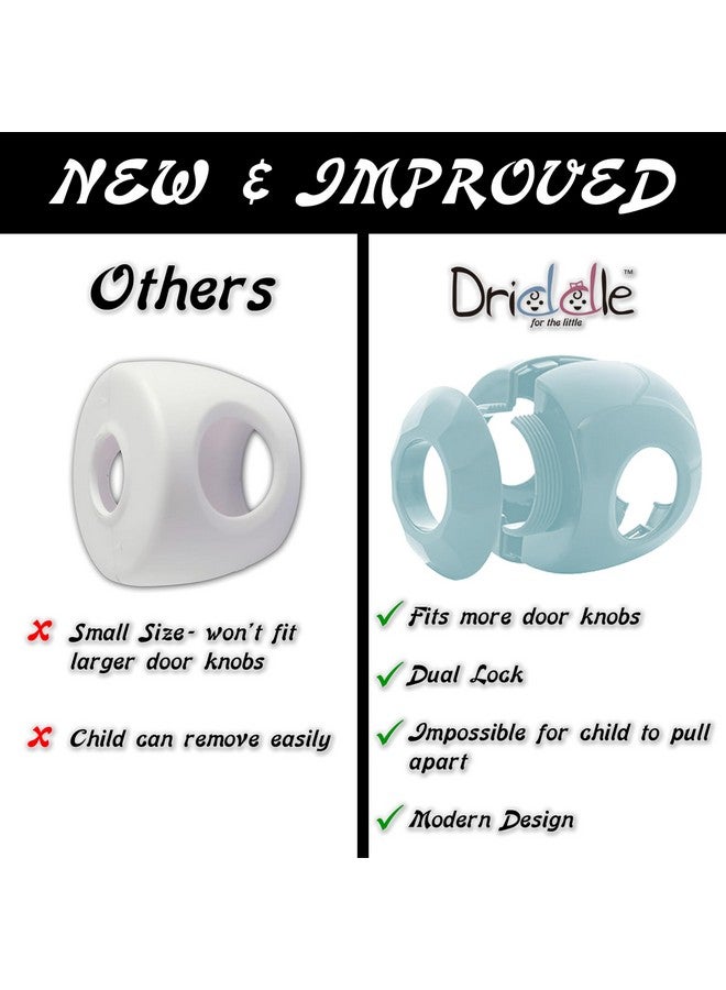 Driddle New & Improved - Door knob Baby Safety Cover - 5 Pack - Deter Little Kids from Opening Doors with A Child Proof Door Handle Lock (Blue) - Image 4
