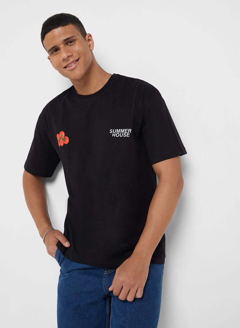 سفنتي فايف تيشيرت بطباعة جرافيك - Image 1