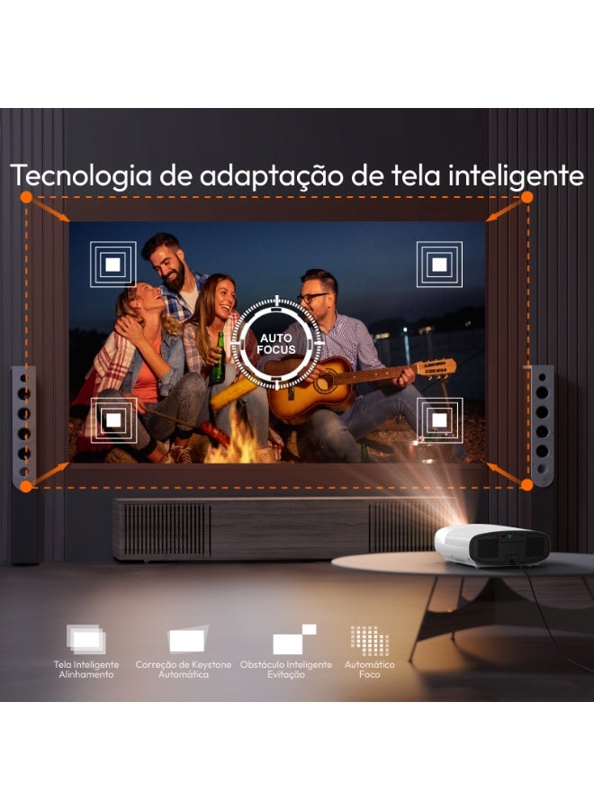 VEVSHAO A22 Full HD 1080P Projector 4K 1000ANSI Android WiFi Auto Focus 10W*2 Home Theater Projector for Office Meeting Video - Image 5