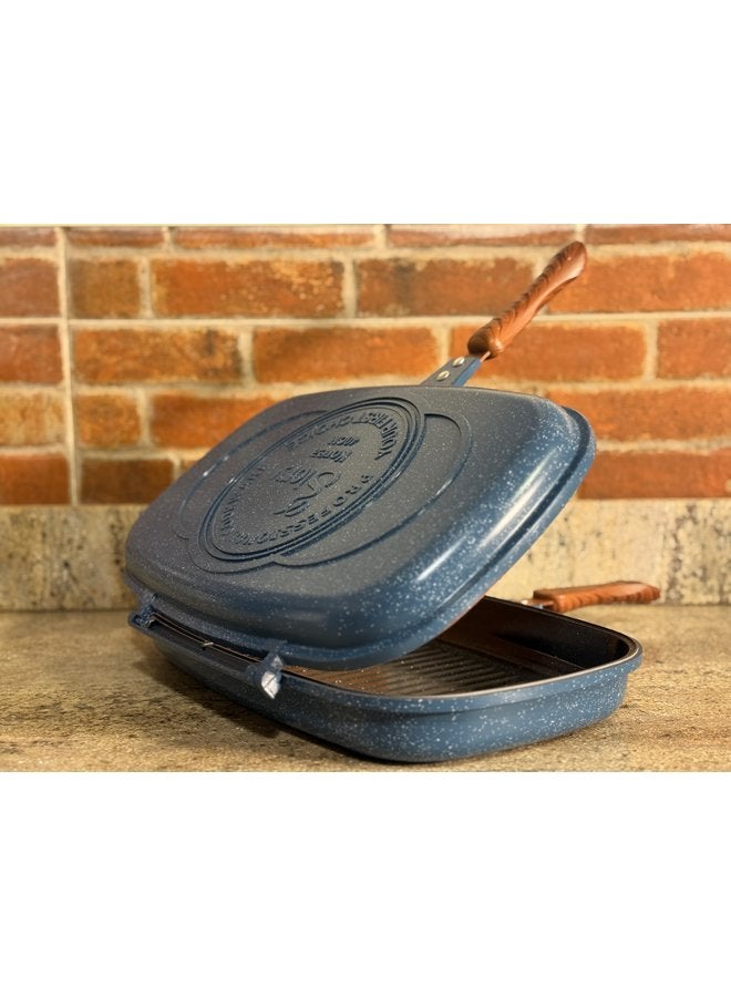 Glory Double Grill Granite Non Stick Premium Size 40 cm Blue - Image 1